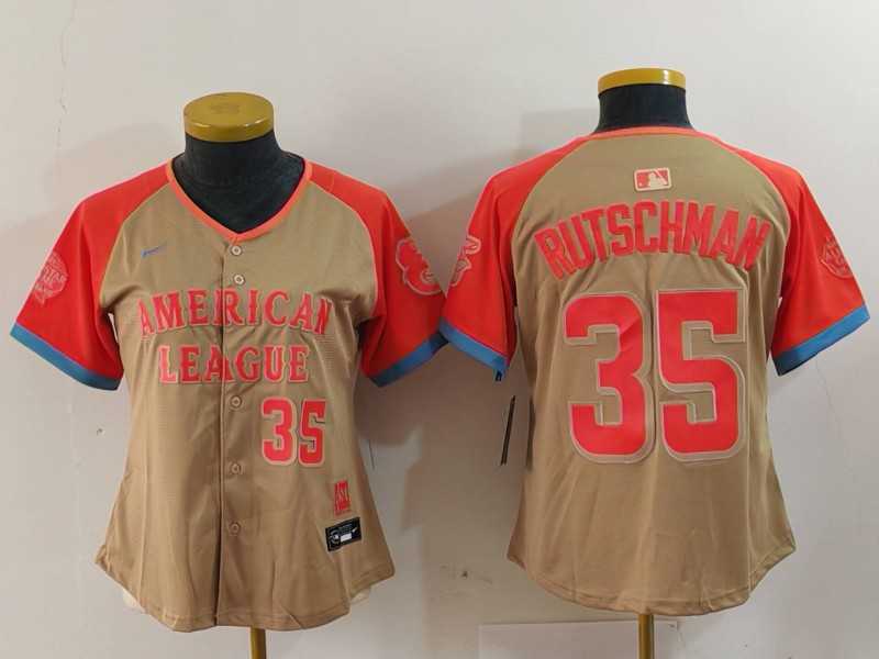 Women%27s Baltimore Orioles #35 Adley Rutschman Number Cream 2024 All Star Limited Stitched Jersey